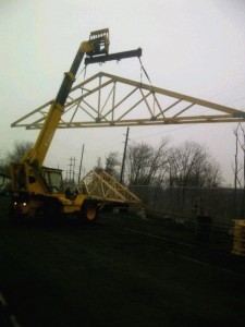 Boonton Restoration Shop Roof Member Staging